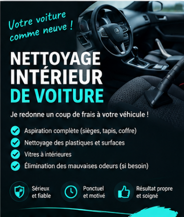 nettoyage intérieur de voiture